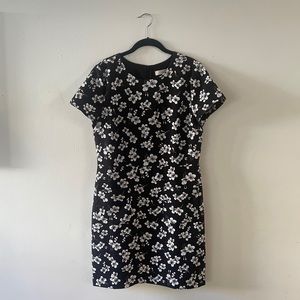 Loft black floral dress size 12